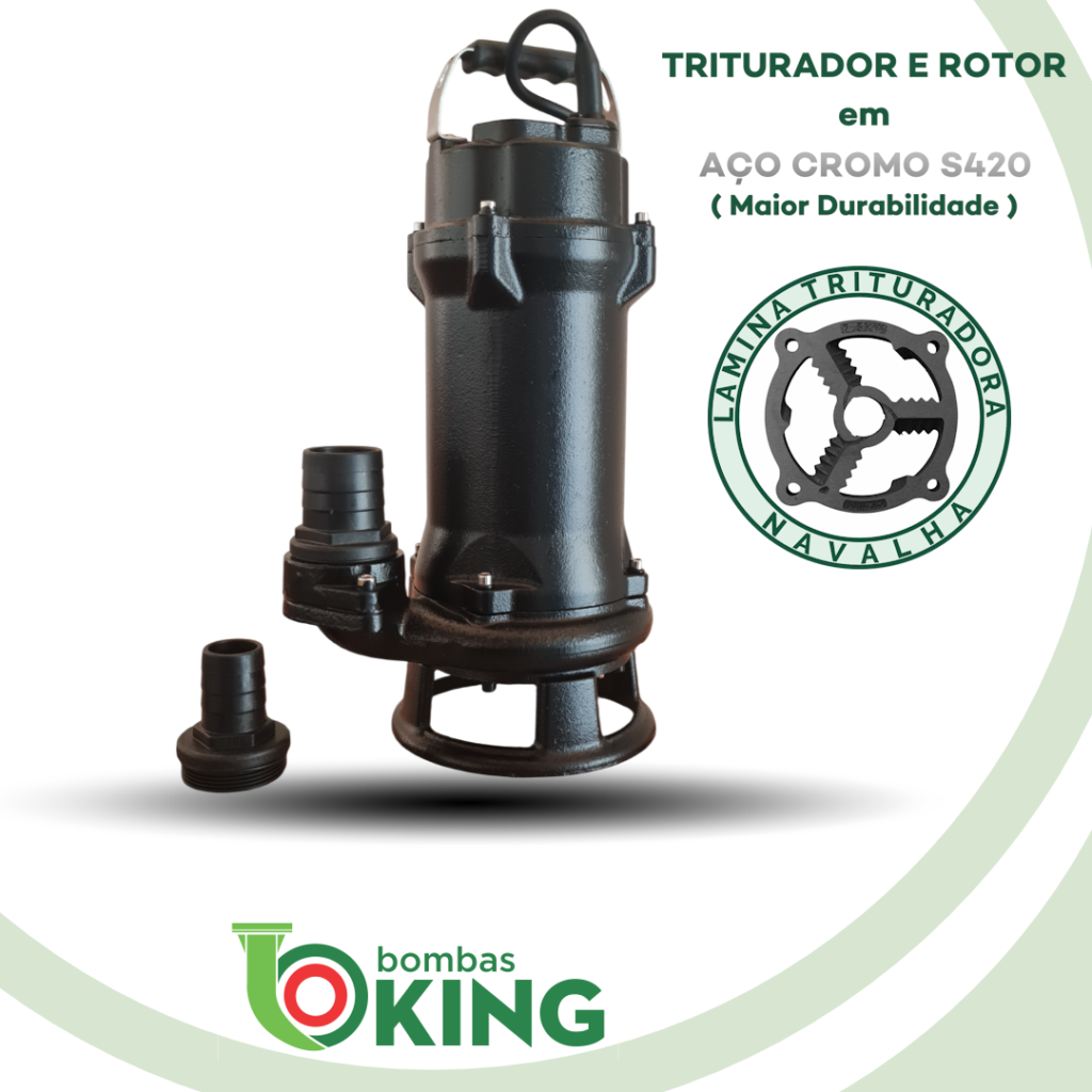 Bomba Submersível Trituradora KSP 100 1CV 220V Trifásica - Bombas King